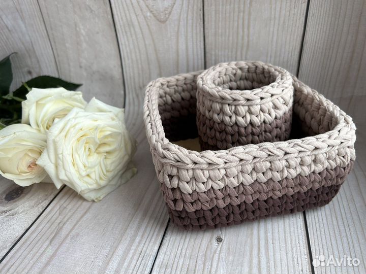 Корзина из трикотажной пряжи