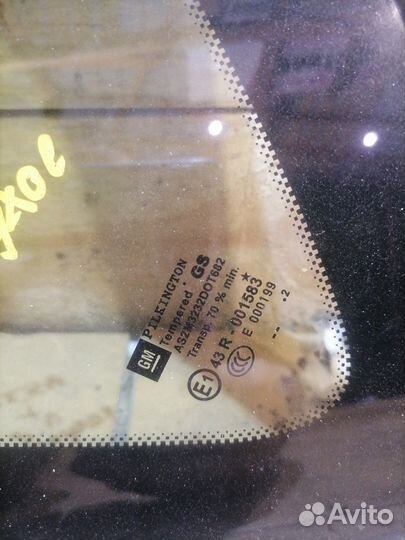 Стекло глухое заднее левое Opel Astra J