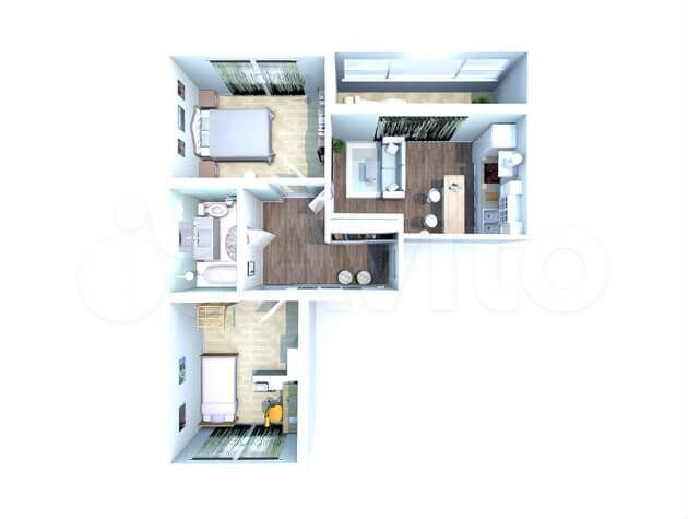 2-к. квартира, 65,5 м², 1/10 эт.