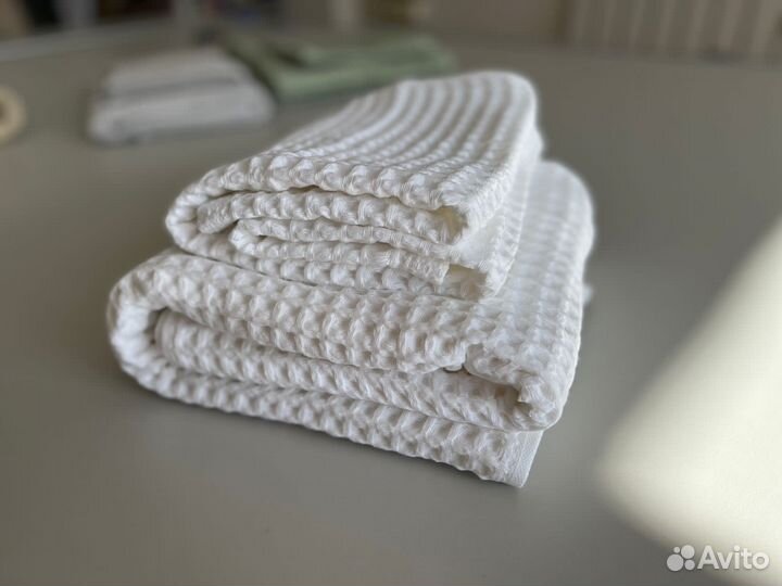 Набор вафельных банных хлопковых полотенец