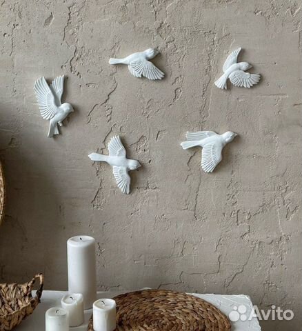 Птицы из гипса декор на стену молд силиконовый