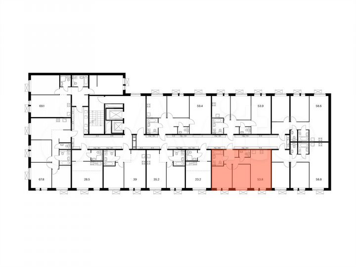 2-к. квартира, 53,8 м², 14/15 эт.