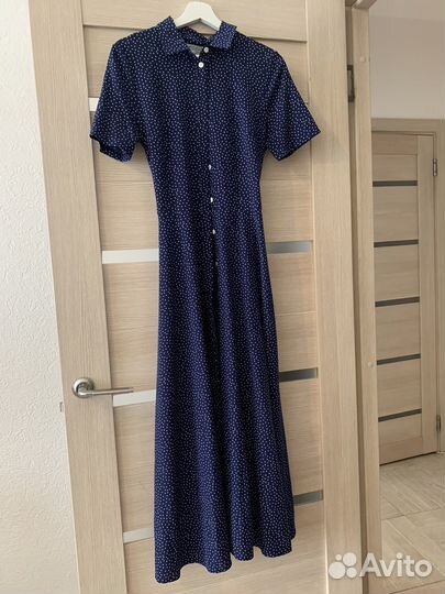 Платье халат длинное 44