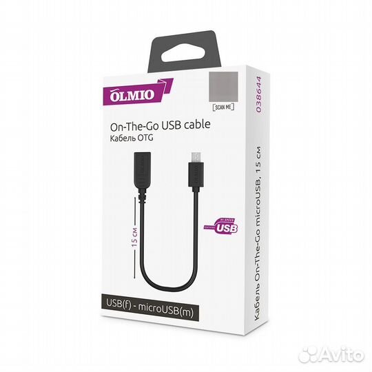 Кабель OTG USB 2.0 - microUSB, olmio