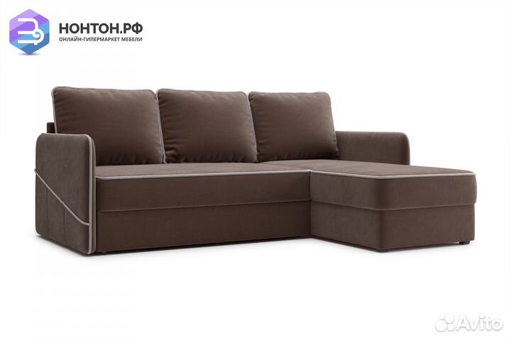 Диван угловой дельфин Энерджи коричневый