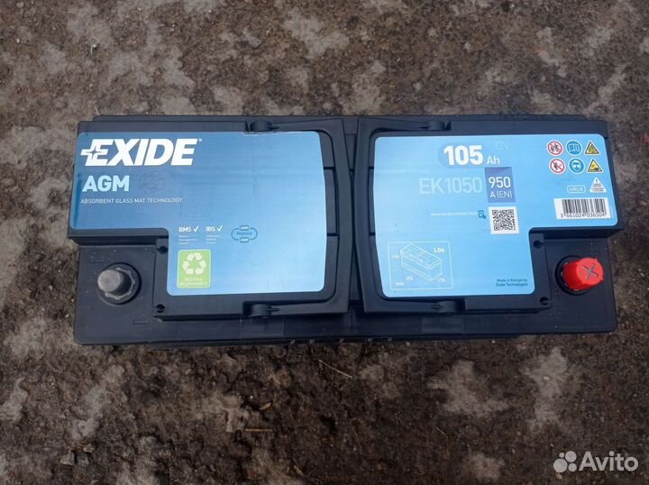 Аккумулятор автомобильный 105 ah. Exid AGM