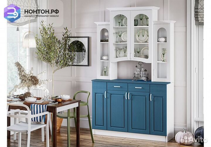 Буфет Констанция 4-х створчатый белый матовый / дж