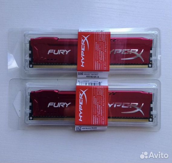 DDR3 16Gb 1600Mhz Kingston HyperX красные