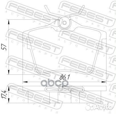 Колодки тормозные зад прав лев Febest 2501-C5R