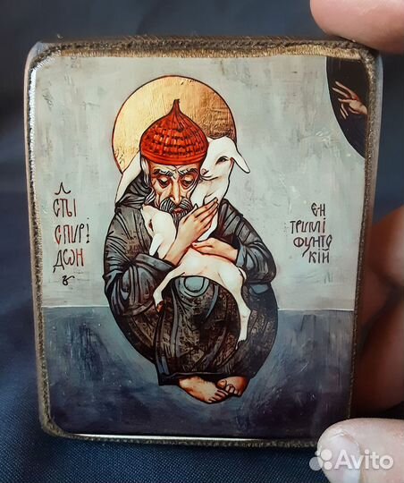 Иконка Спиридона тримифунтского с подставкой