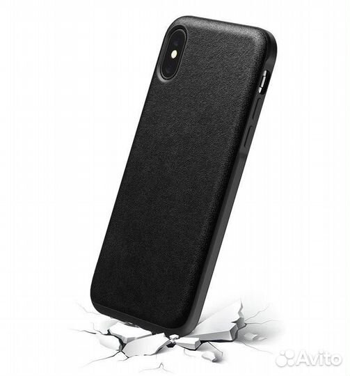 Кожаный чехол на iPhone XR Черный