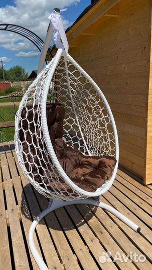 Подвесное кресло кокон капля ротанг