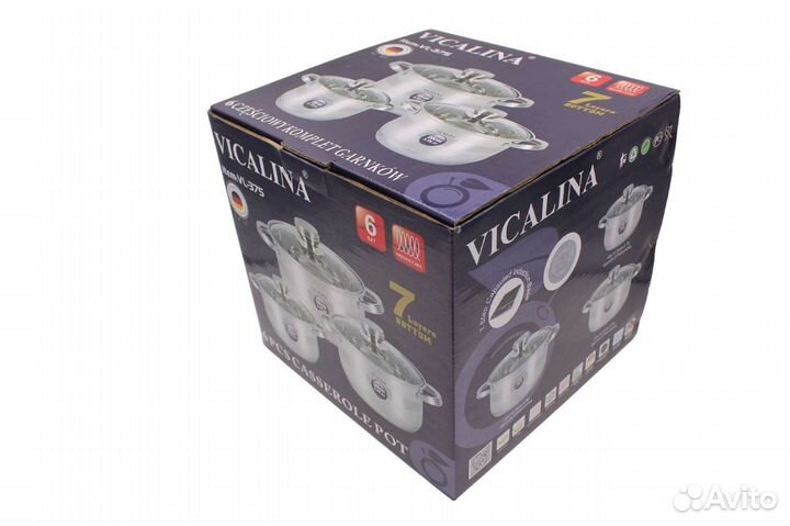 Набор кастрюль из нержавеющей стали vicalina новый