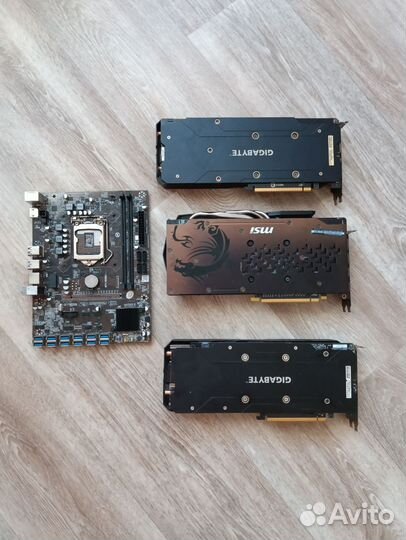 Видеокарта 3 шт и материнская плата