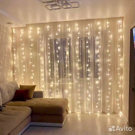 Гирлянда занавес. Гирлянда штора