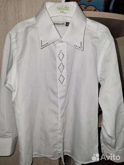 Рубашка белая на мальчика 110рост