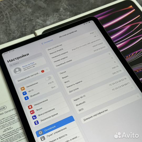 iPad pro 11 2022 м2 256 гб аккумулятор 100