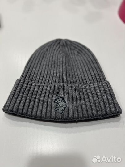Шапка U.S.Polo assn серая новая