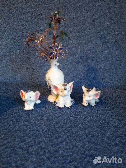 Фигурки слоники гжель