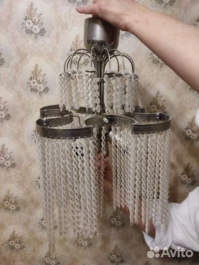 Люстра потолочная хрустальная бу