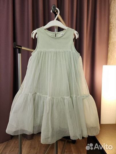 Платье для девочки 92 98 зеленое