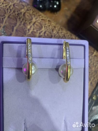 Серьги под золото