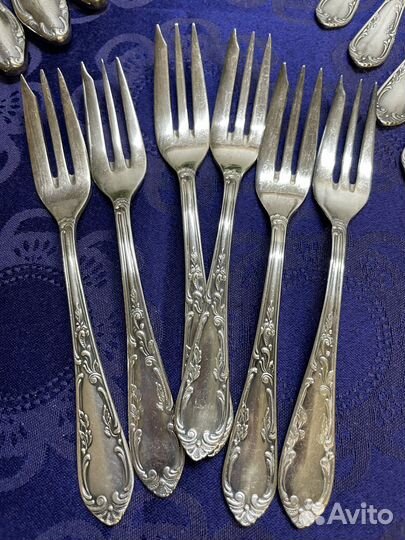 Старинные столовые приборы серебрение Германия