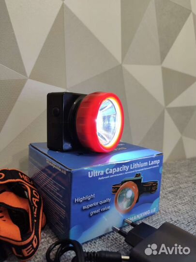 Фонарик налобный, коногонка для рыбалки, охоты