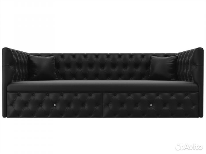 Диван детский прямой Найс, экокожа, черный. Москва