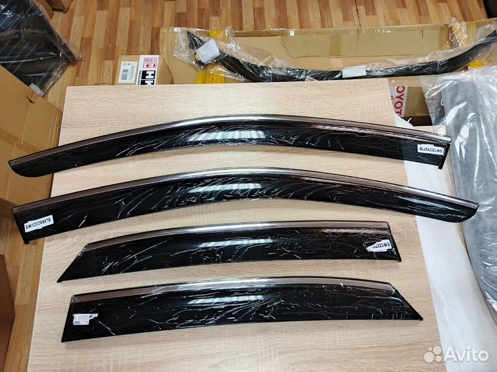 Ветровики Lexus RX 2023, нерж полоса