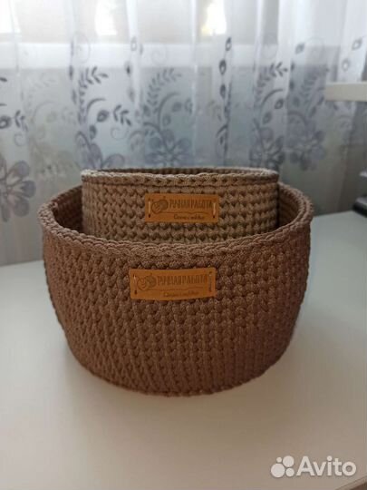 Вязаные корзинки
