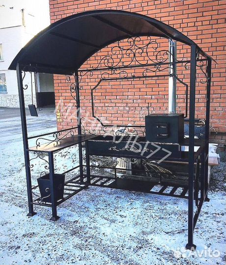 Мангал с печью под казан