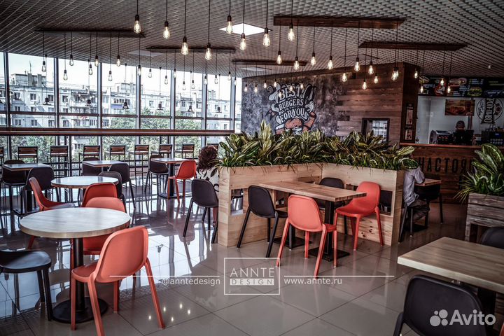 Дизайн проект интерьера кафе
