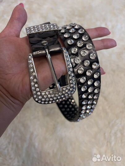 Ремень со стразами женский