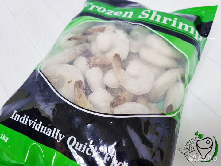 Креветки Ваннамей очищенные на хвосте 26/30 21/25