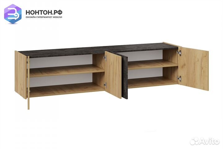 Тв-тумба Рокс дуб крафт золотой / каменный уголь