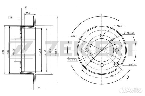Диск тормозной задний Lancer 2003-2008 Classic -10