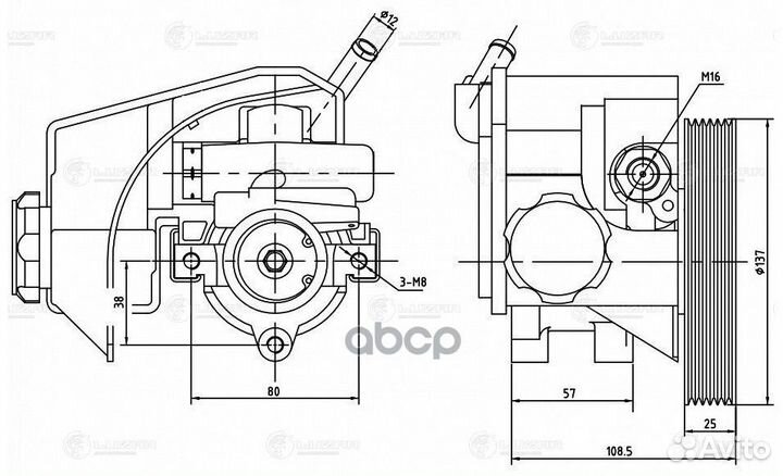 Насос гур для а/м Peugeot 206 (98) /Partner (M59)