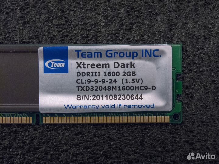 DDR3 2x2gb 1600mhz 1rank CL9-9-9-24 Team Xtreem