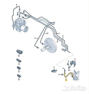 Шланг тормозной передний Volkswagen Polo CWV