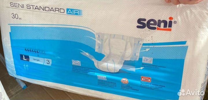 Подгузники для взрослых tena, seni разм L 30 шт