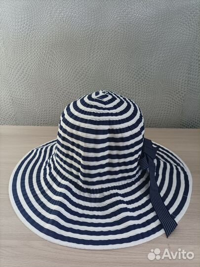 Шляпка-панамка пляжная в полоску размер 55-56