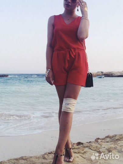 Комбинезон короткий Zara красный S