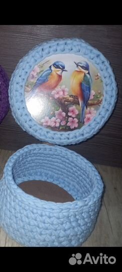 Вязаные корзинки