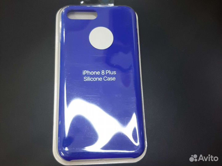 Силиконовый чехол на iPhone 7/8 plus синий