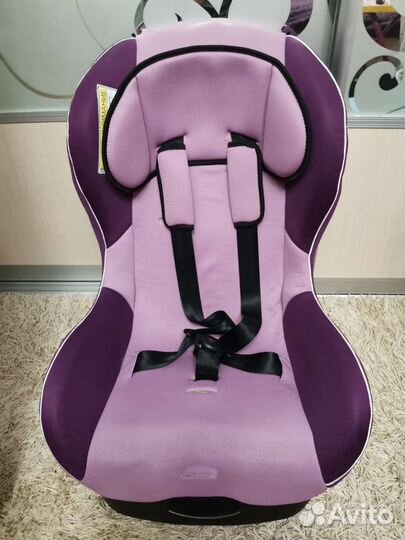 Автокресло фиолетовое от 0+ до 4 - 4,5 лет
