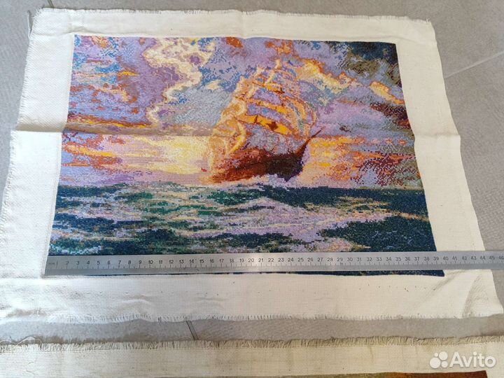 Картины крестиком готовые парусник натюрморт