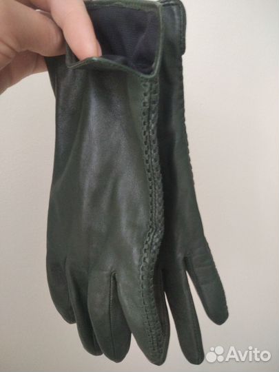 Перчатки женские кожаные на шелке 7 размер