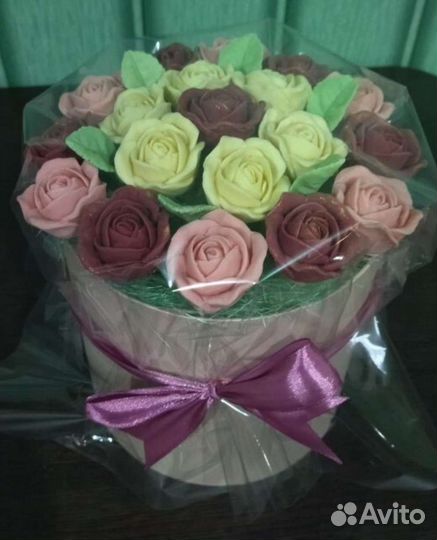 Цветы, букеты, шоколад зефир ручной работы