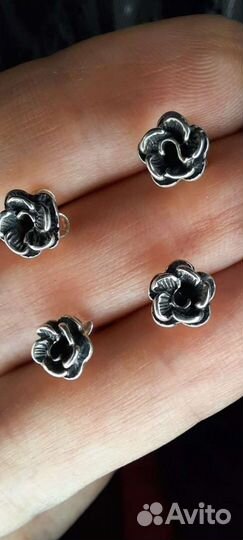 Серьги-гвоздики. 925 проба. Чернение